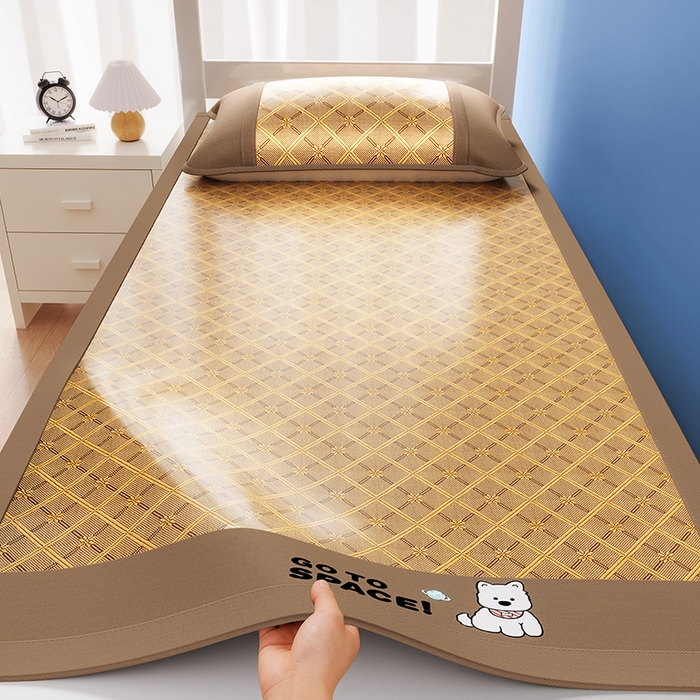 缦吉 2026新款冰藤复合三明治凉席款-西高地（学生款） 西高地-咖