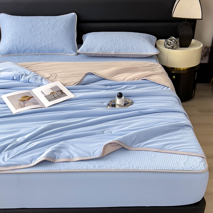 91家纺网 家纺一手货源 找家纺 （总）乐家欣 2026新款凉感欧式夏被床笠四件套