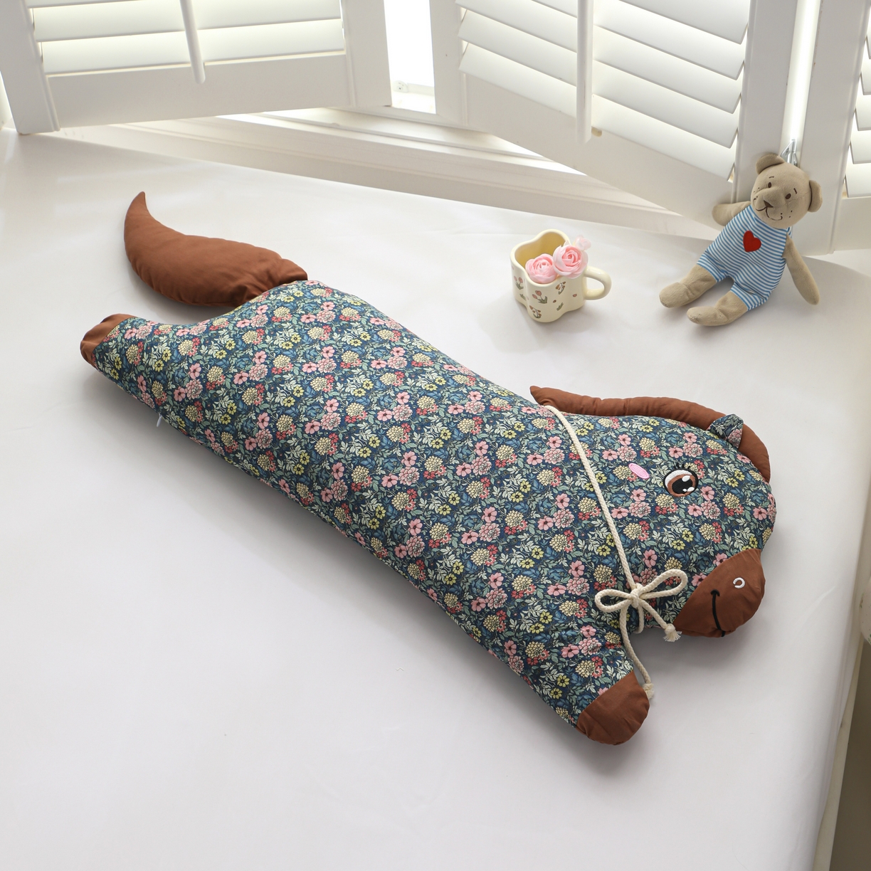 芯洲 2026春夏新款卡通小马造型可爱抱枕荞麦枕枕头枕芯 吉祥小马-蓝