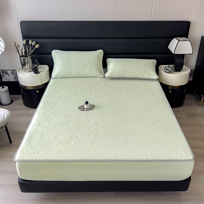 乐家欣 2026新款凉感欧式夏被床笠四件套 欧式床笠-嫩绿