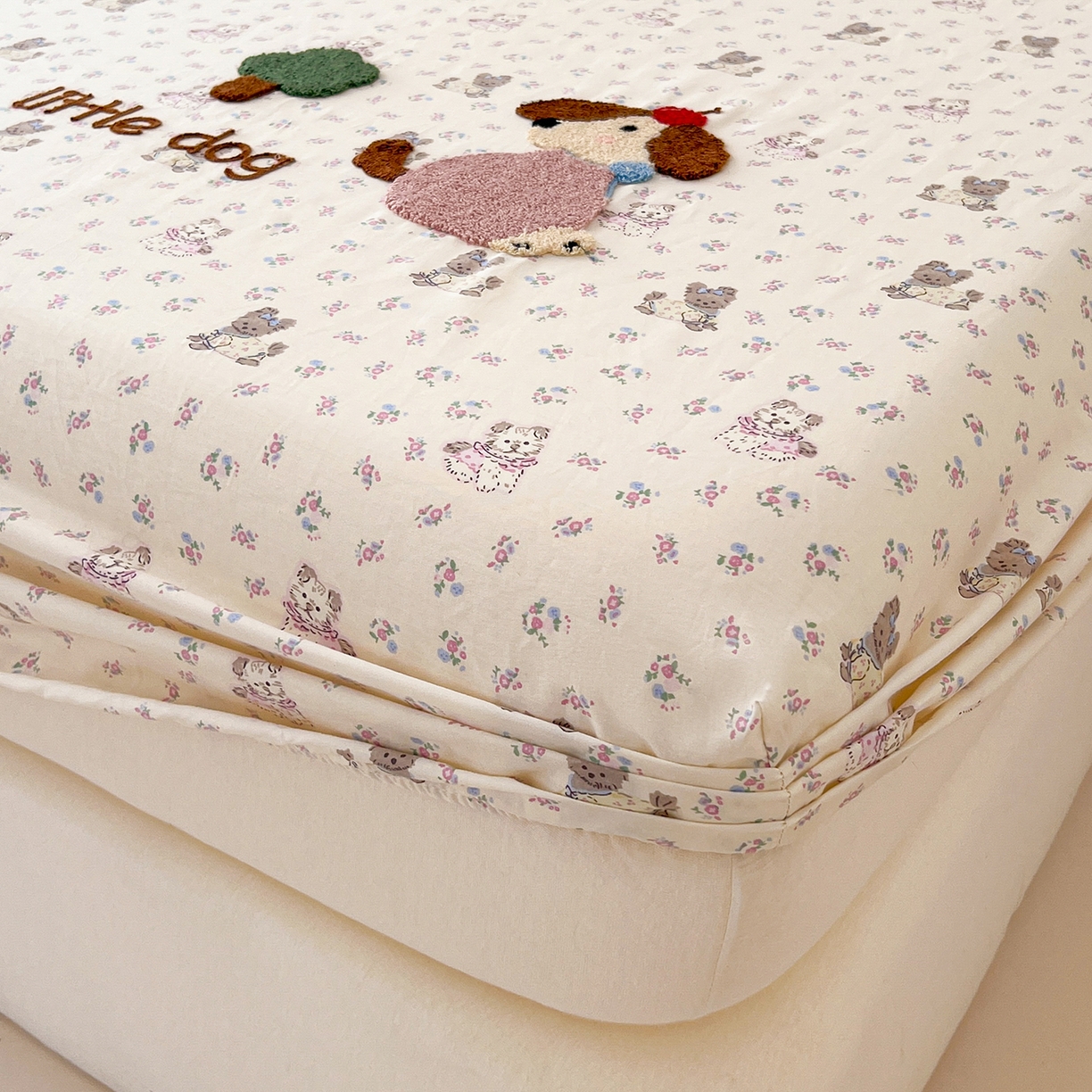 91家纺网 家纺一手货源 找家纺 舒居家纺 2026新款13070全棉纯棉毛巾绣单床笠床笠单件 可米宝贝