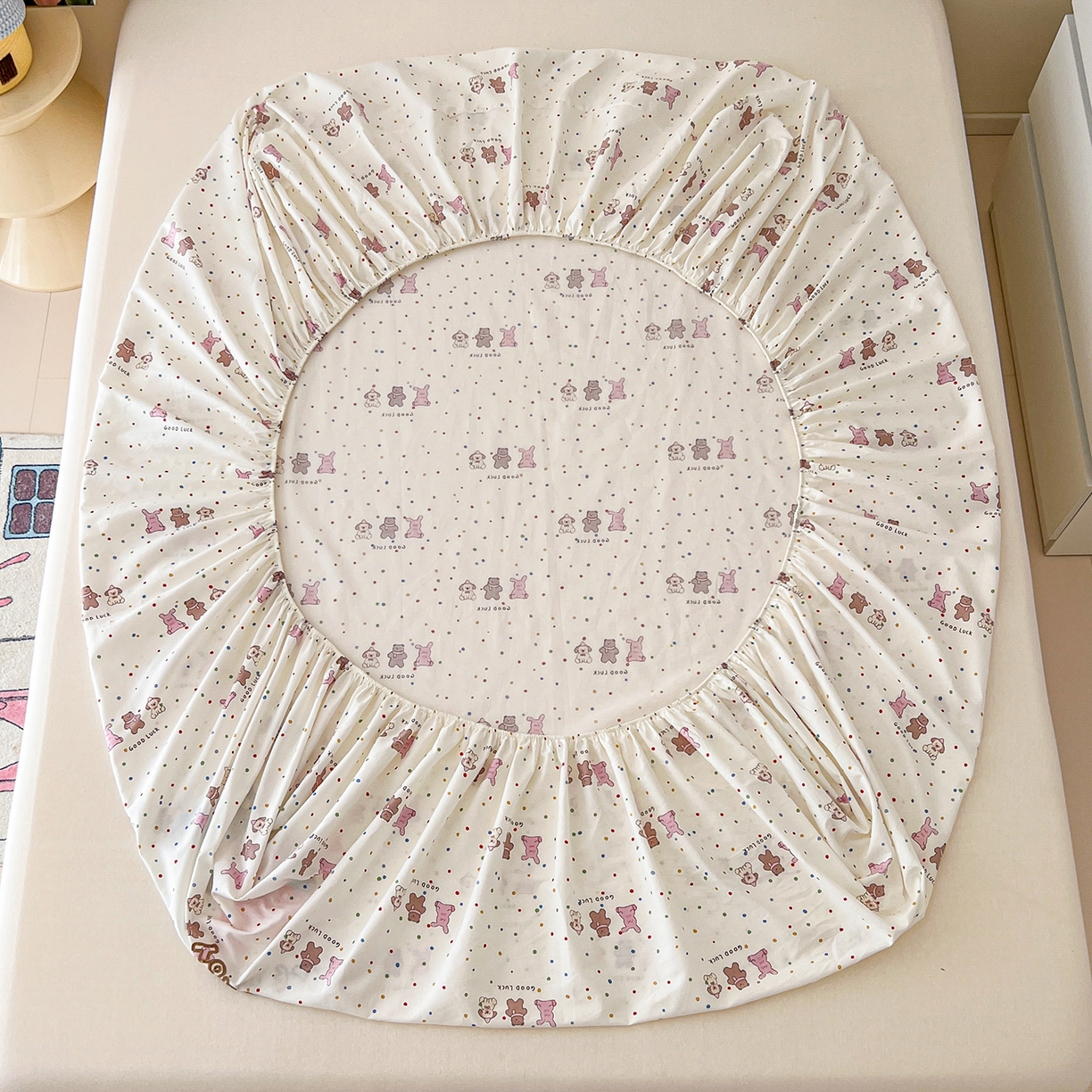 91家纺网 家纺一手货源 找家纺 舒居家纺 2026新款13070全棉纯棉毛巾绣单床笠床笠单件 玩伴