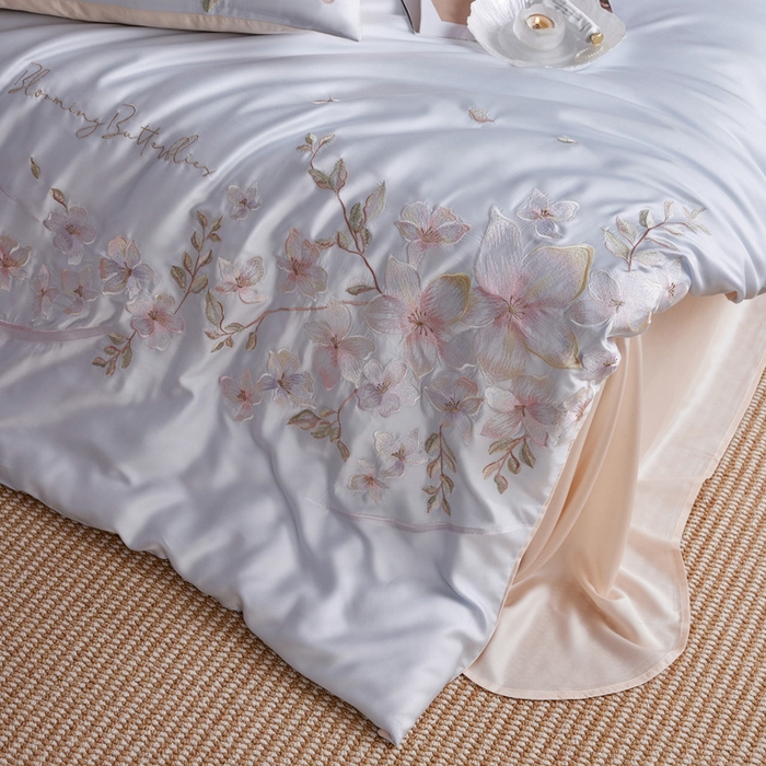 91家纺网 家纺一手货源 找家纺 爱缦 2026新款60支兰精天丝四件套--至真系列 蓝米驼