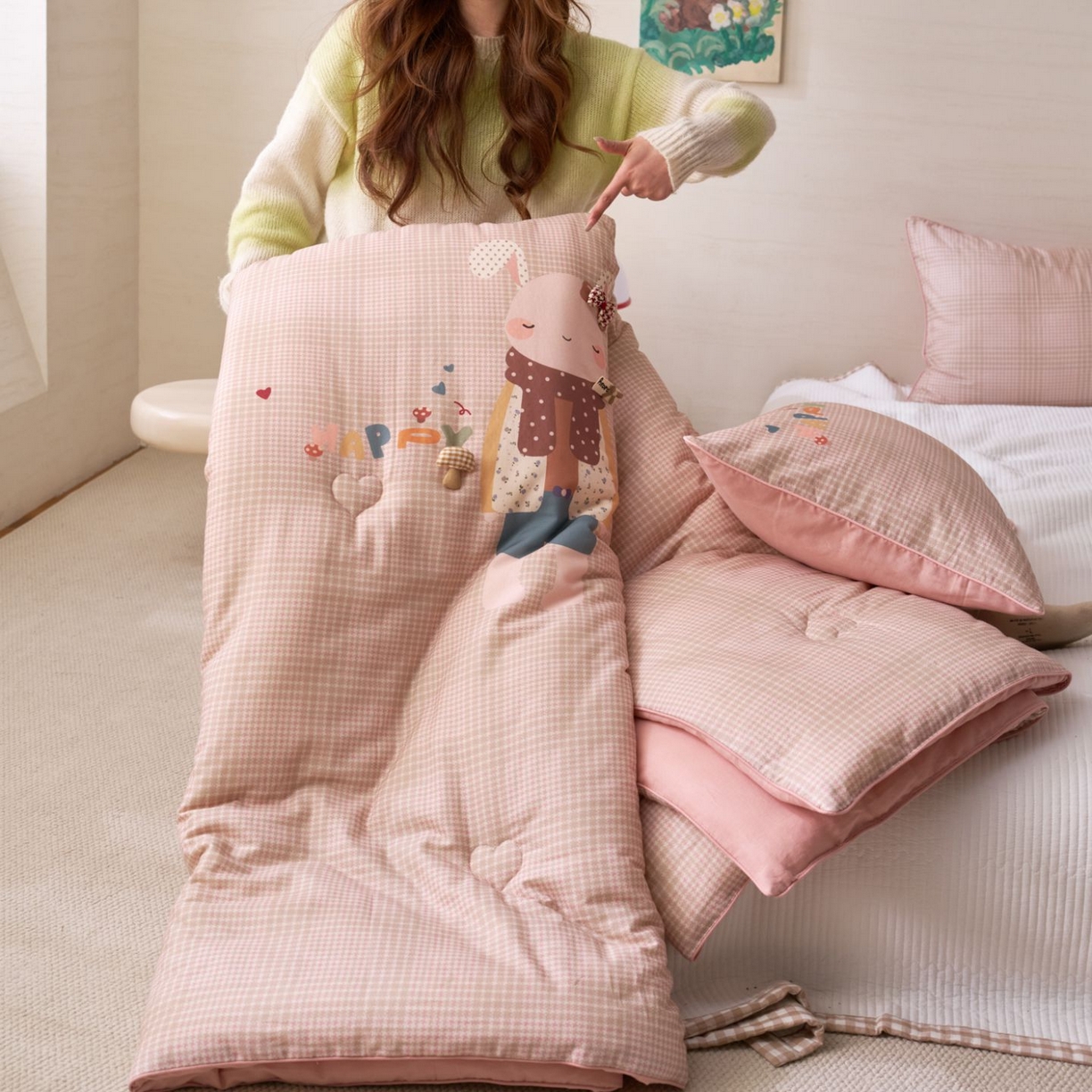 91家纺网 家纺一手货源 找家纺 （总）久典家居 2026新款A类全棉双层纱数码定位花型春秋被夏被