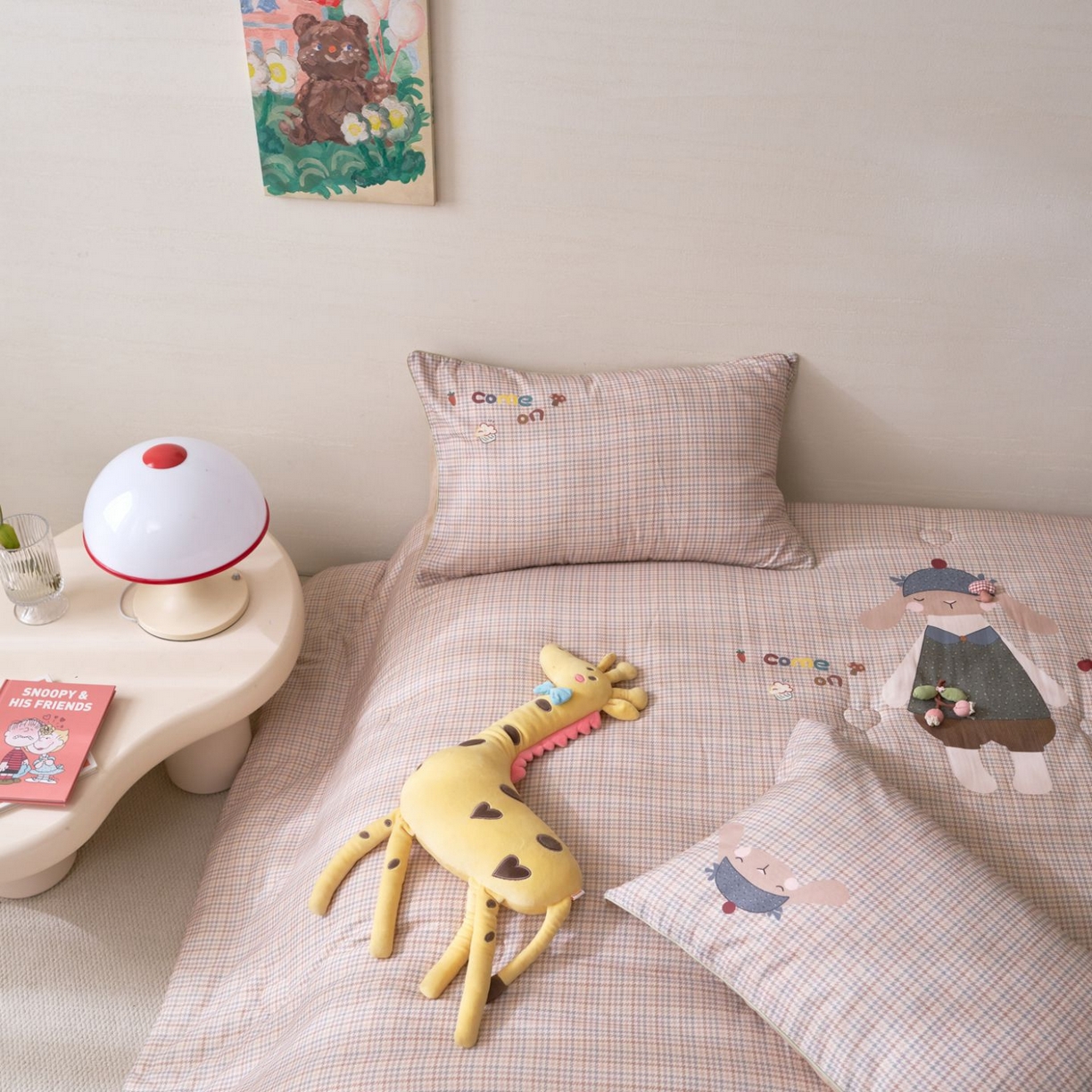 91家纺网 家纺一手货源 找家纺 久典家居 2026新款A类全棉双层纱数码定位花型春秋被夏被 兔哆哆