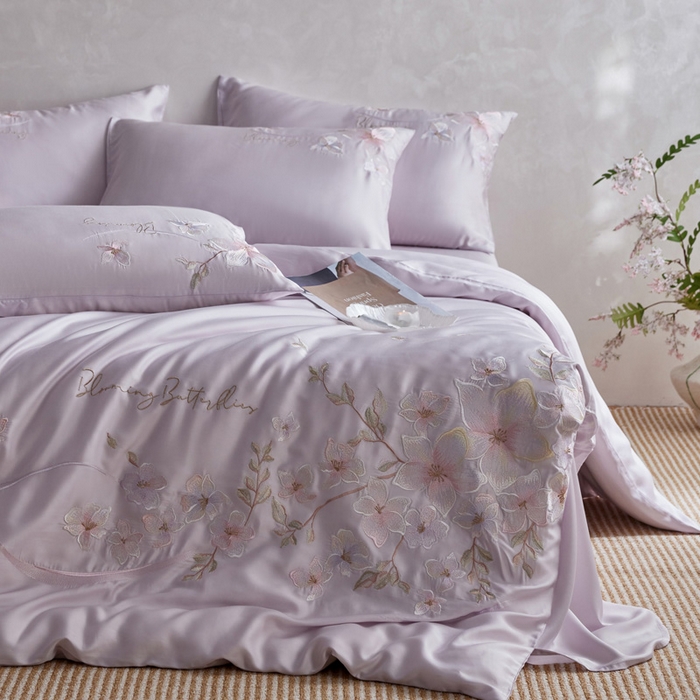 爱缦 2026新款60支兰精天丝四件套--至真系列 浅紫