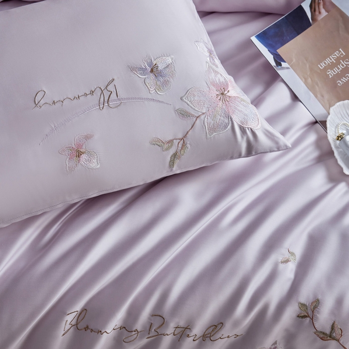 91家纺网 家纺一手货源 找家纺 爱缦 2026新款60支兰精天丝四件套--至真系列 浅紫