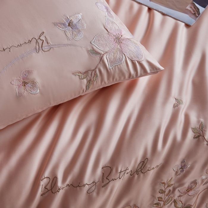 91家纺网 家纺一手货源 找家纺 爱缦 2026新款60支兰精天丝四件套--至真系列 玉粉