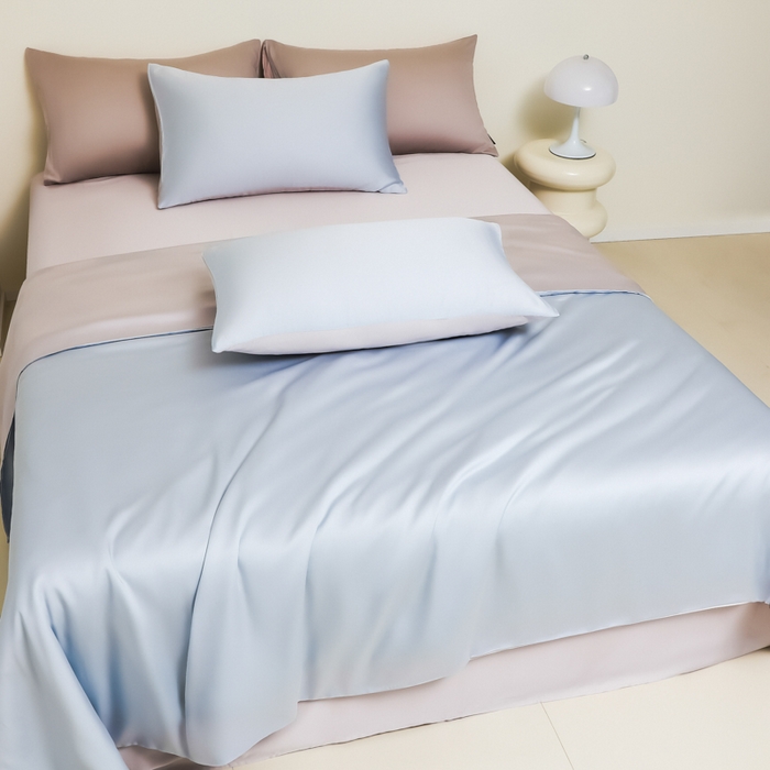 91家纺网 家纺一手货源 找家纺 （总）缦绣阁家纺 2026新款夏季水洗冰丝轻奢四件套及丝滑裸睡被套被罩单品