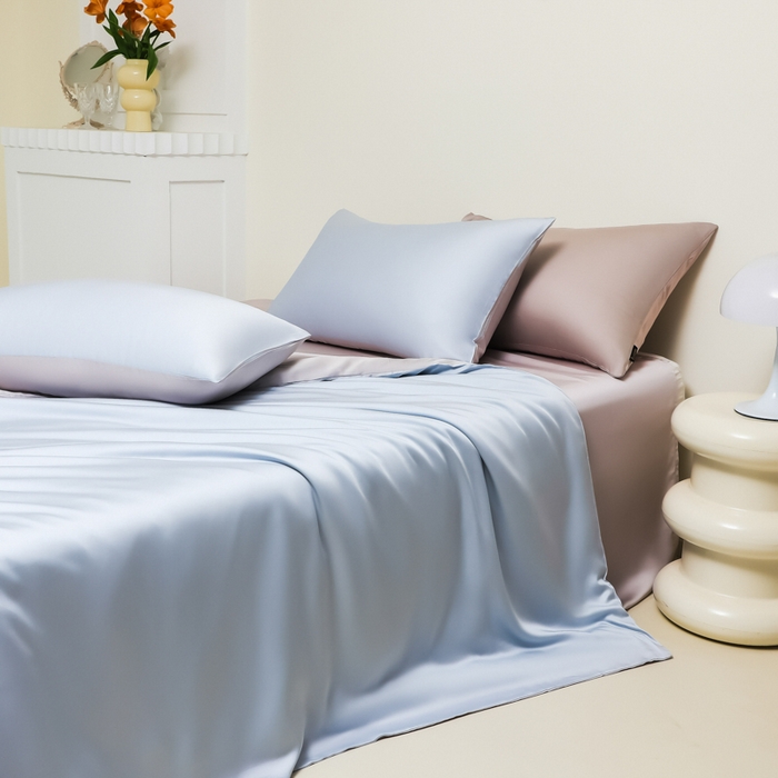 91家纺网 家纺一手货源 找家纺 （总）缦绣阁家纺 2026新款夏季水洗冰丝轻奢四件套及丝滑裸睡被套被罩单品