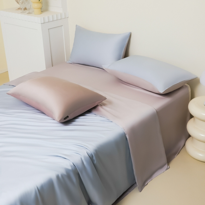 91家纺网 家纺一手货源 找家纺 （总）缦绣阁家纺 2026新款夏季水洗冰丝轻奢四件套及丝滑裸睡被套被罩单品