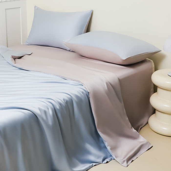 91家纺网 家纺一手货源 找家纺 （总）缦绣阁家纺 2026新款夏季水洗冰丝轻奢四件套及丝滑裸睡被套被罩单品