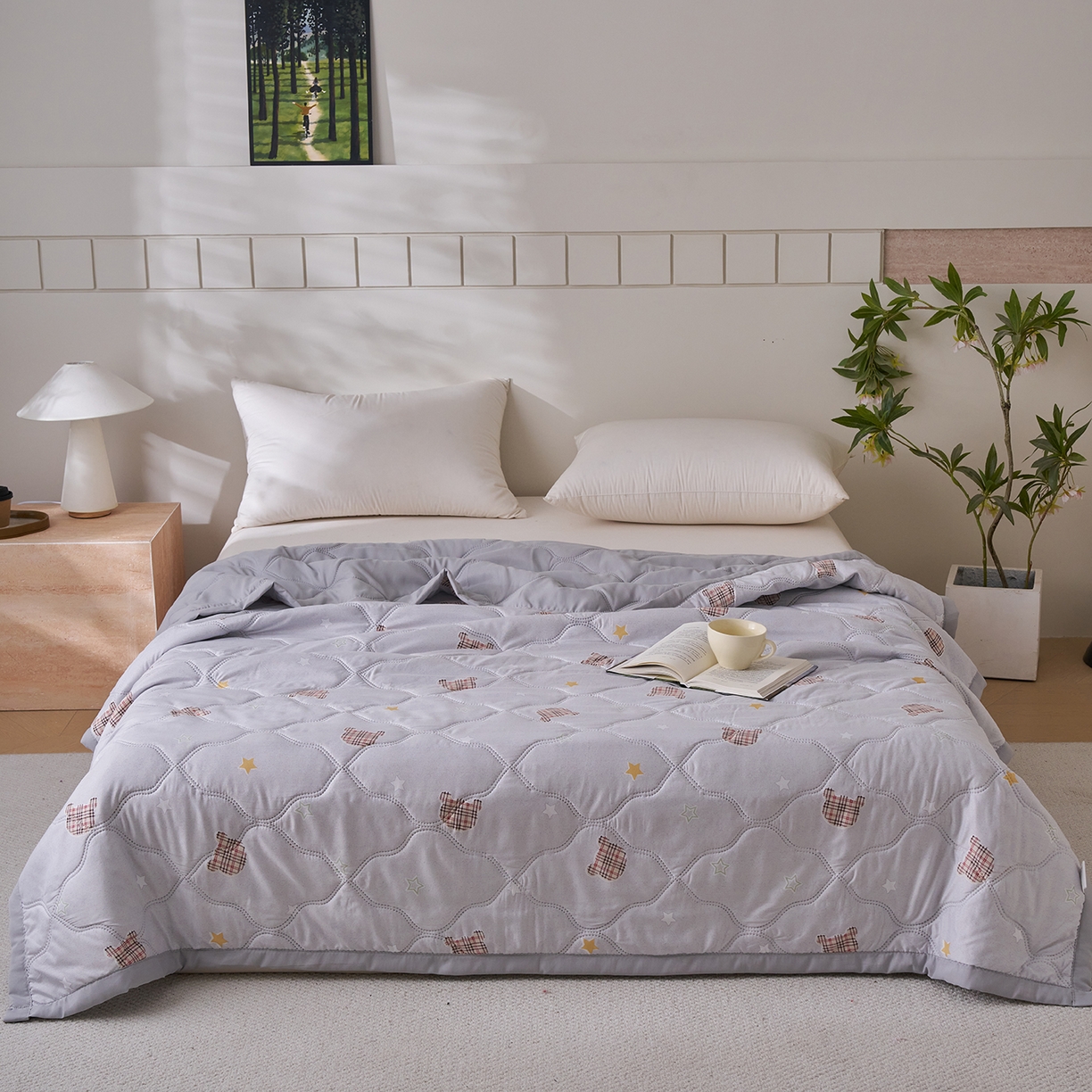 悦织湾家纺 2026新款超声波夏被亲肤绒夏凉被芦荟棉夏季被子批发供货赠品礼品被便宜夏被空调被 潮流熊