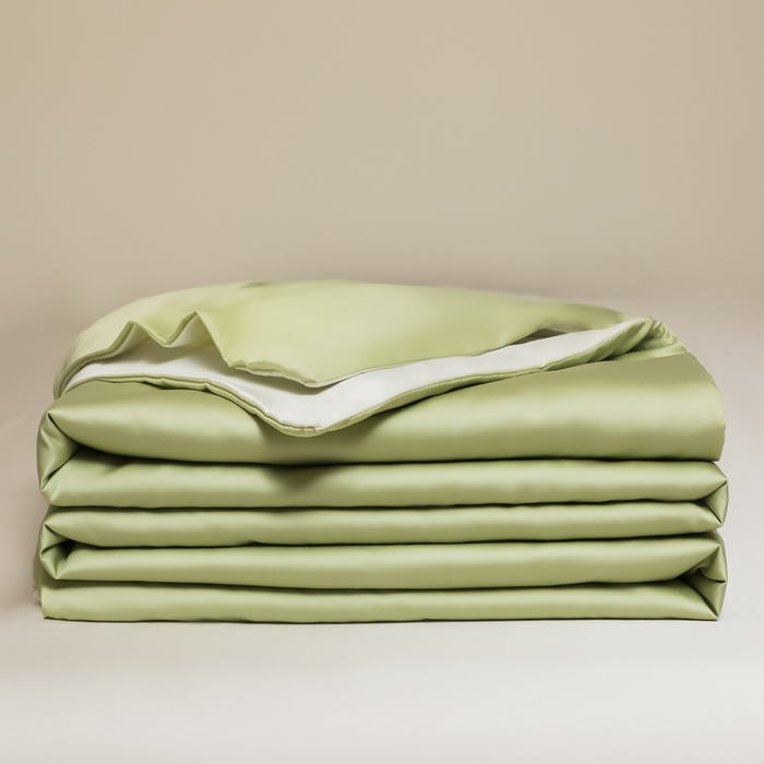 91家纺网 家纺一手货源 找家纺 缦绣阁家纺 2026新款夏季水洗冰丝轻奢四件套及丝滑裸睡被套被罩单品 果绿芝士