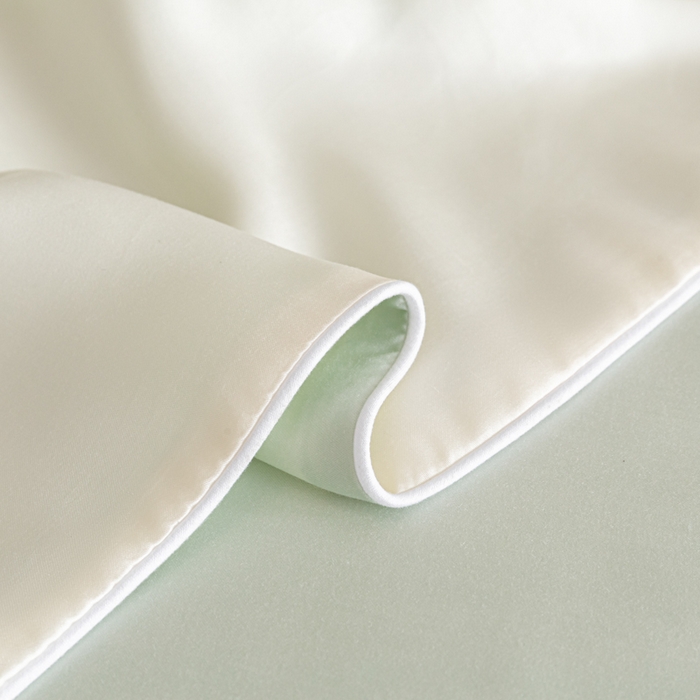 91家纺网 家纺一手货源 找家纺 缦绣阁家纺 2026新款夏季轻奢水洗仿真丝四件套凉感丝床单被套纯色冰丝床笠双人三件套 麻绳款-芝士果绿