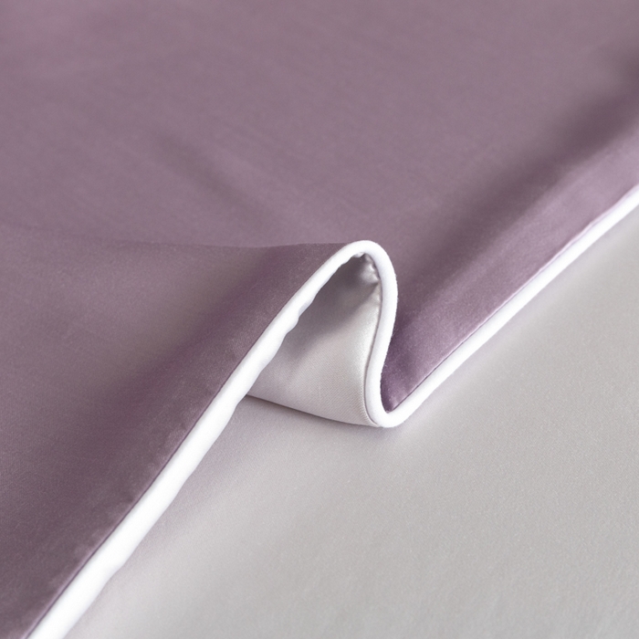 91家纺网 家纺一手货源 找家纺 缦绣阁家纺 2026新款夏季轻奢水洗仿真丝四件套凉感丝床单被套纯色冰丝床笠双人三件套 麻绳款-刲信紫+灰