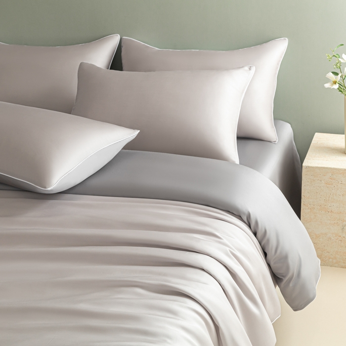 91家纺网 家纺一手货源 找家纺 缦绣阁家纺 2026新款夏季轻奢水洗仿真丝四件套凉感丝床单被套纯色冰丝床笠双人三件套 麻绳款-雾霾高级灰