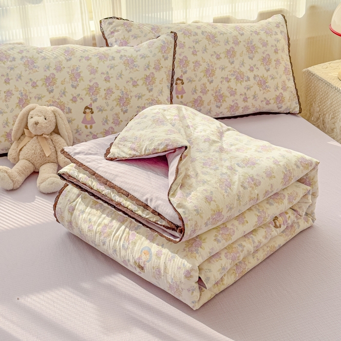 水木坊 2026新款云感双层纱抗菌花边夏被夏凉被空调被-晴风系列 晴风-梦境之间