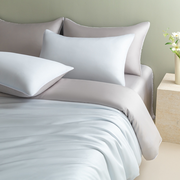 91家纺网 家纺一手货源 找家纺 （总）缦绣阁家纺 2026新款夏季轻奢水洗仿真丝四件套凉感丝床单被套纯色冰丝床笠双人三件套