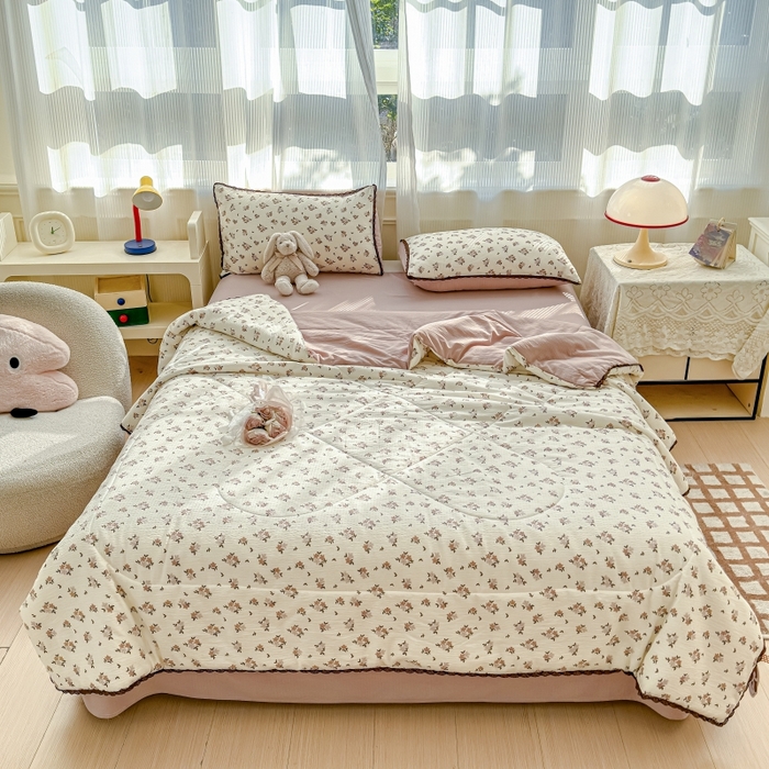 91家纺网 家纺一手货源 找家纺 水木坊 2026新款云感双层纱抗菌花边夏被夏凉被空调被-晴风系列 晴风-苏瑾