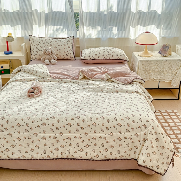 91家纺网 家纺一手货源 找家纺 水木坊 2026新款云感双层纱抗菌花边夏被夏凉被空调被-晴风系列 晴风-苏瑾