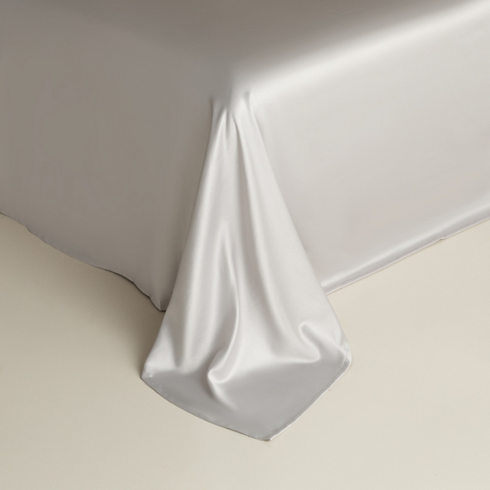 91家纺网 家纺一手货源 找家纺 缦绣阁家纺 2026新款夏季轻奢水洗仿真丝四件套凉感丝床单被套纯色冰丝床笠双人三件套 麻绳款-星海蓝+灰