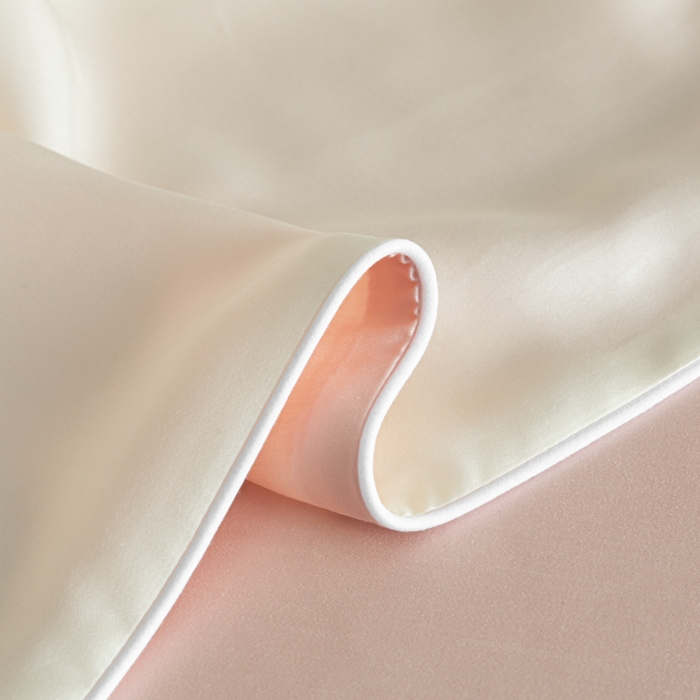 91家纺网 家纺一手货源 找家纺 缦绣阁家纺 2026新款夏季轻奢水洗仿真丝四件套凉感丝床单被套纯色冰丝床笠双人三件套 麻绳款-奶昔+粉