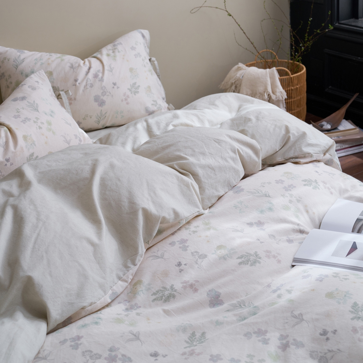 91家纺网 家纺一手货源 找家纺 （总）久典家居 2026新款A类棉麻数码印花四件套