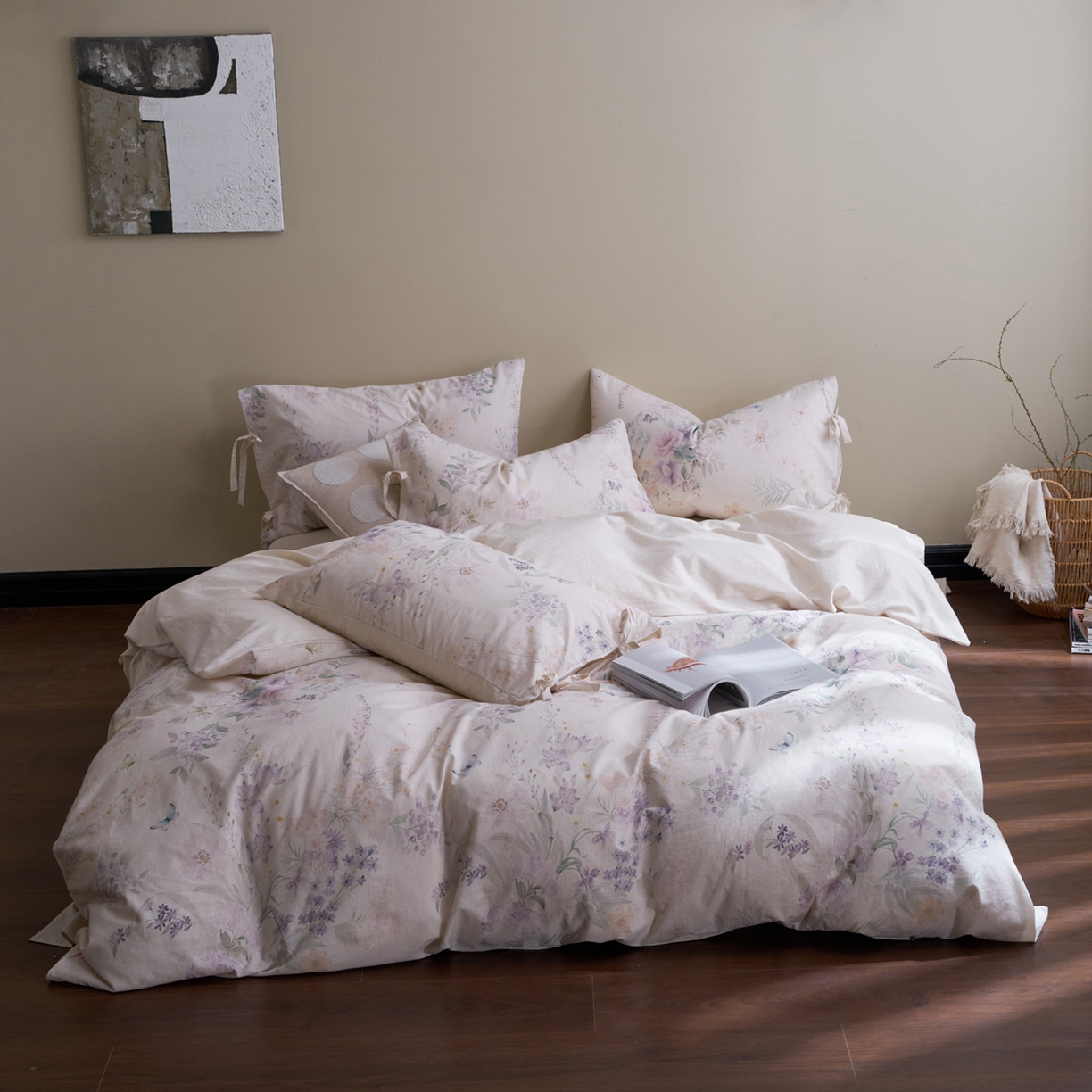 91家纺网 家纺一手货源 找家纺 （总）久典家居 2026新款A类棉麻数码印花四件套