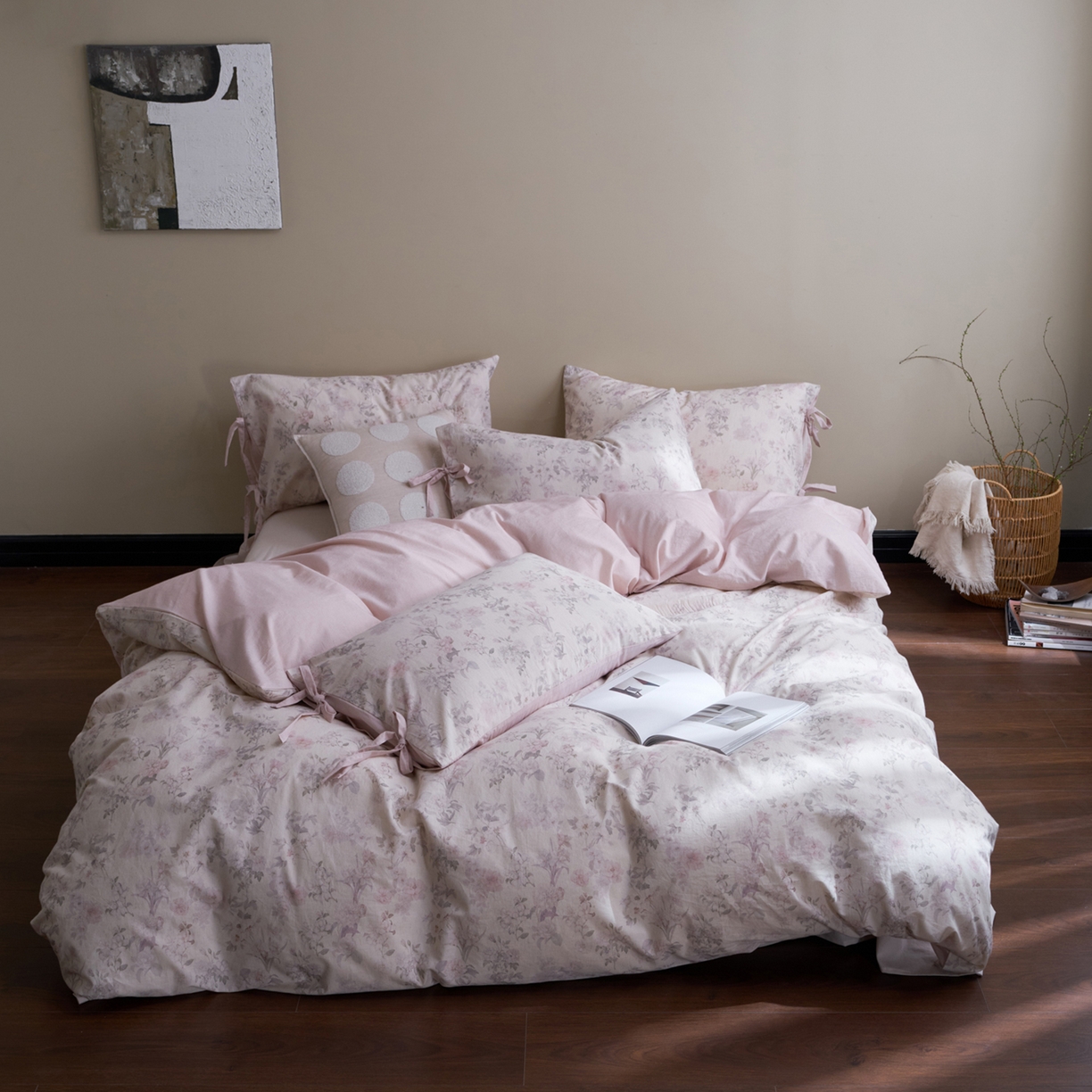 91家纺网 家纺一手货源 找家纺 （总）久典家居 2026新款A类棉麻数码印花四件套