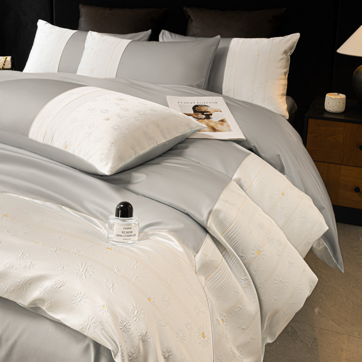 （总）女子家纺 2026春夏新款全棉纯棉刺绣拼角四件套-缦悦系列