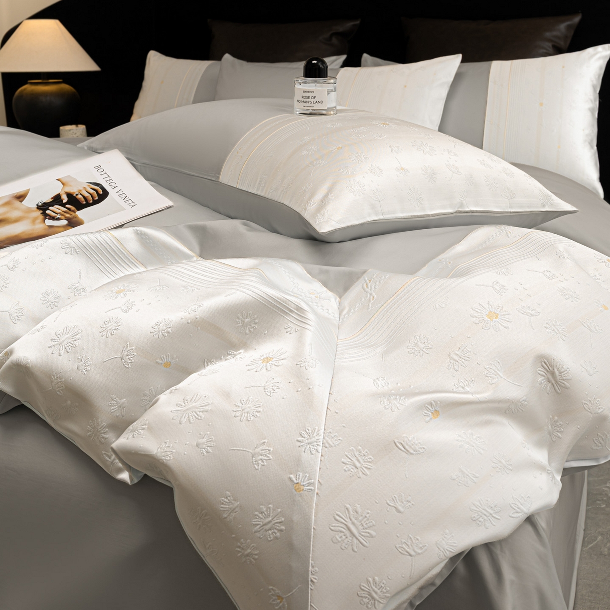 91家纺网 家纺一手货源 找家纺 （总）女子家纺 2026春夏新款全棉纯棉刺绣拼角四件套-缦悦系列