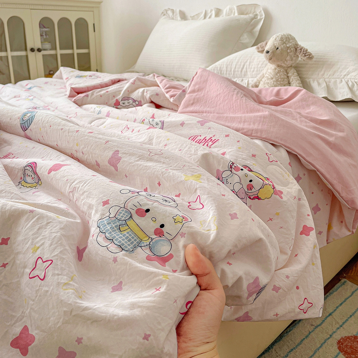 91家纺网 家纺一手货源 找家纺 （总）纽缦家纺 2026春夏新款A类古法水洗棉夏被夏凉被空调被