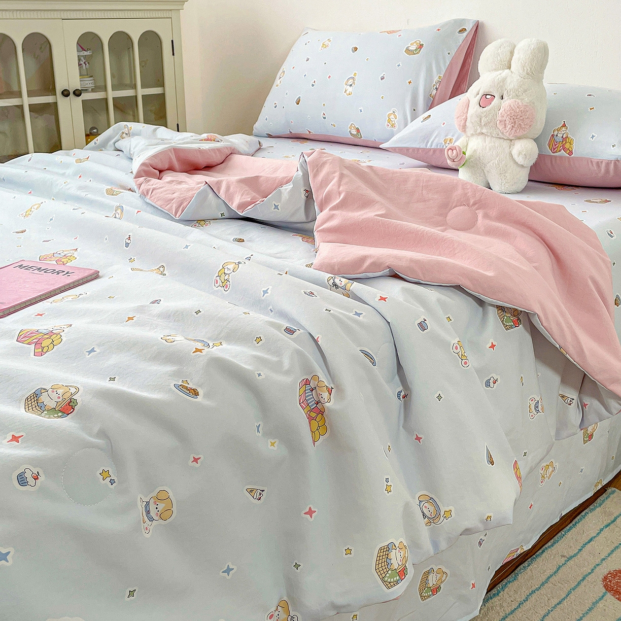 91家纺网 家纺一手货源 找家纺 纽缦家纺 2026春夏新款A类古法水洗棉夏被夏凉被空调被 安琪拉