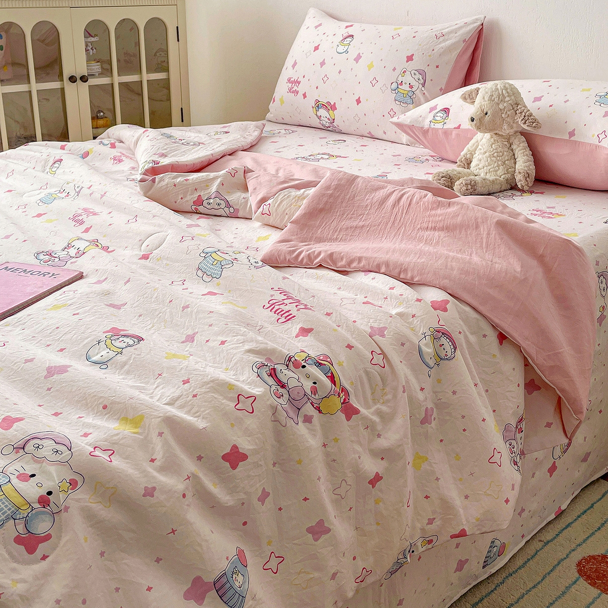 91家纺网 家纺一手货源 找家纺 纽缦家纺 2026春夏新款A类古法水洗棉夏被夏凉被空调被 安娜