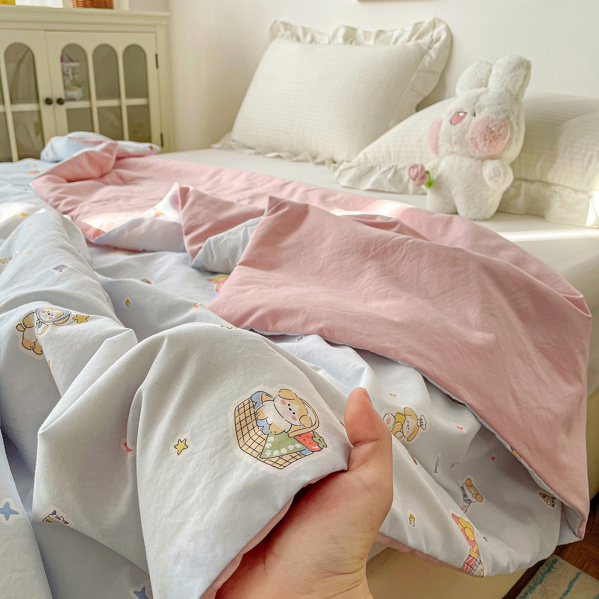 91家纺网 家纺一手货源 找家纺 纽缦家纺 2026春夏新款A类古法水洗棉夏被夏凉被空调被 安琪拉