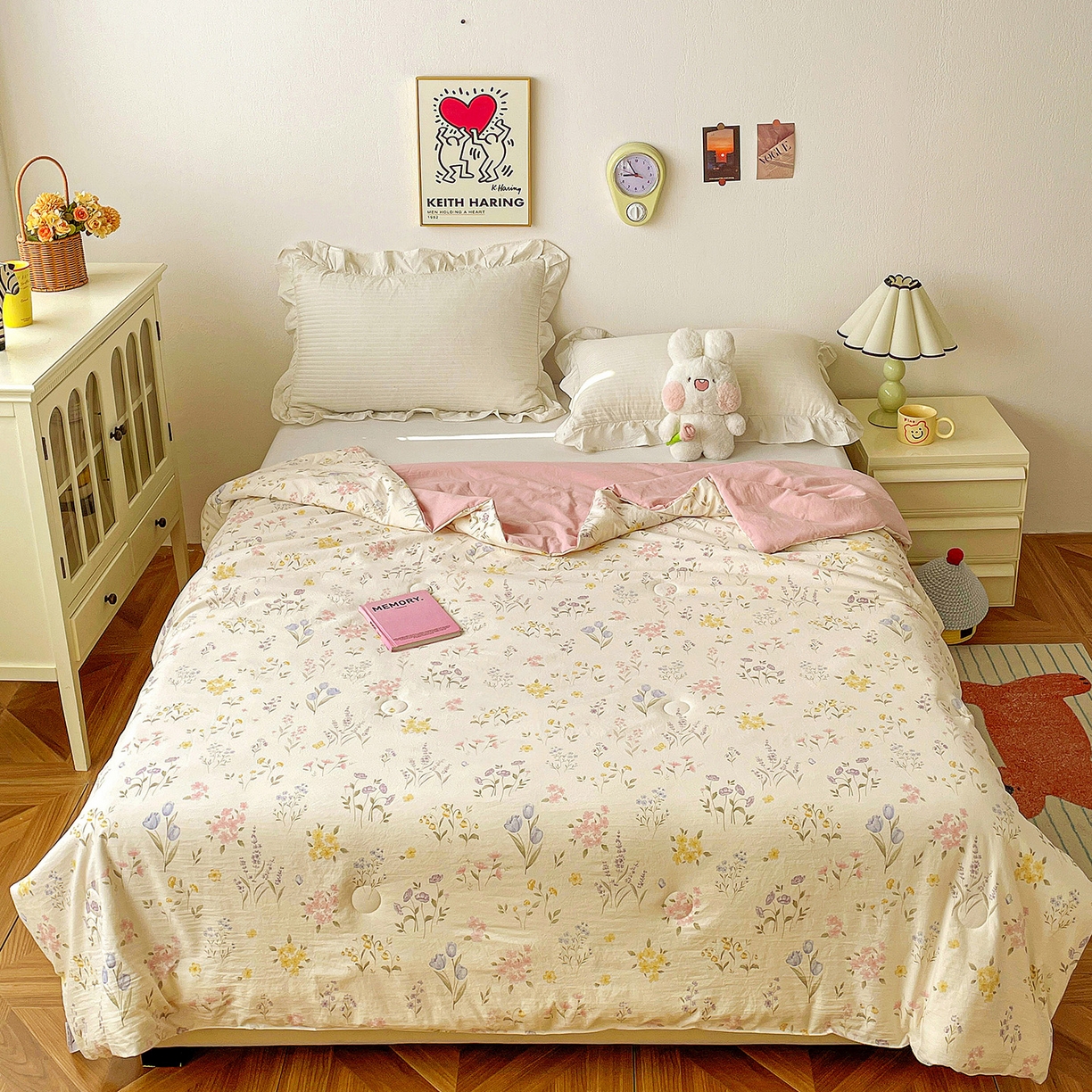 91家纺网 家纺一手货源 找家纺 纽缦家纺 2026春夏新款A类古法水洗棉夏被夏凉被空调被 聆风