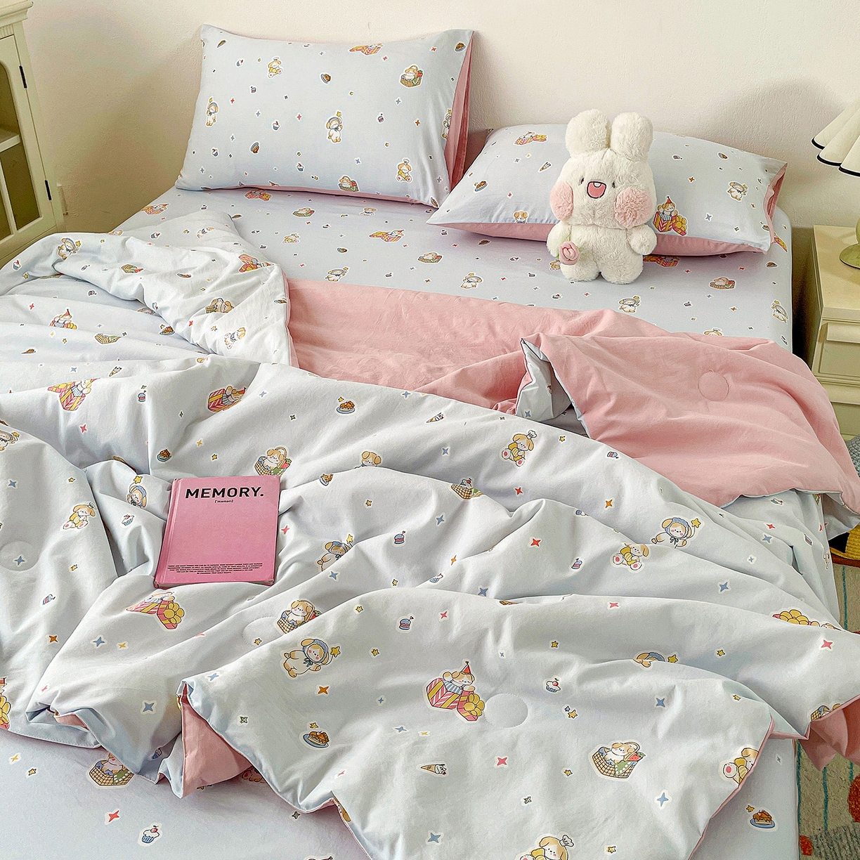 91家纺网 家纺一手货源 找家纺 纽缦家纺 2026春夏新款A类古法水洗棉夏被夏凉被空调被 安琪拉