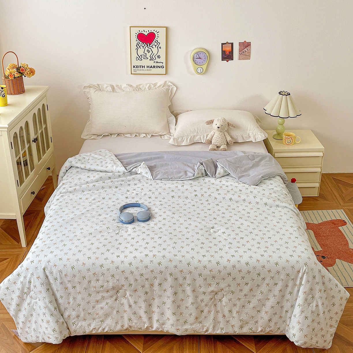 91家纺网 家纺一手货源 找家纺 纽缦家纺 2026春夏新款A类古法水洗棉夏被夏凉被空调被 铃兰兰