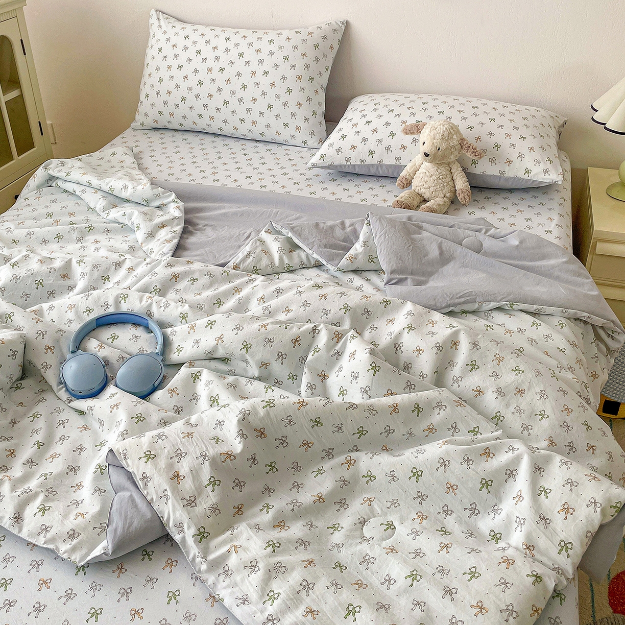 91家纺网 家纺一手货源 找家纺 纽缦家纺 2026春夏新款A类古法水洗棉夏被夏凉被空调被 铃兰兰