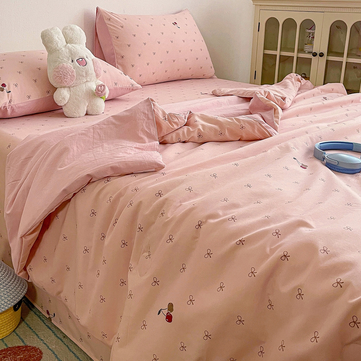 91家纺网 家纺一手货源 找家纺 纽缦家纺 2026春夏新款A类古法水洗棉夏被夏凉被空调被 梦樱粉