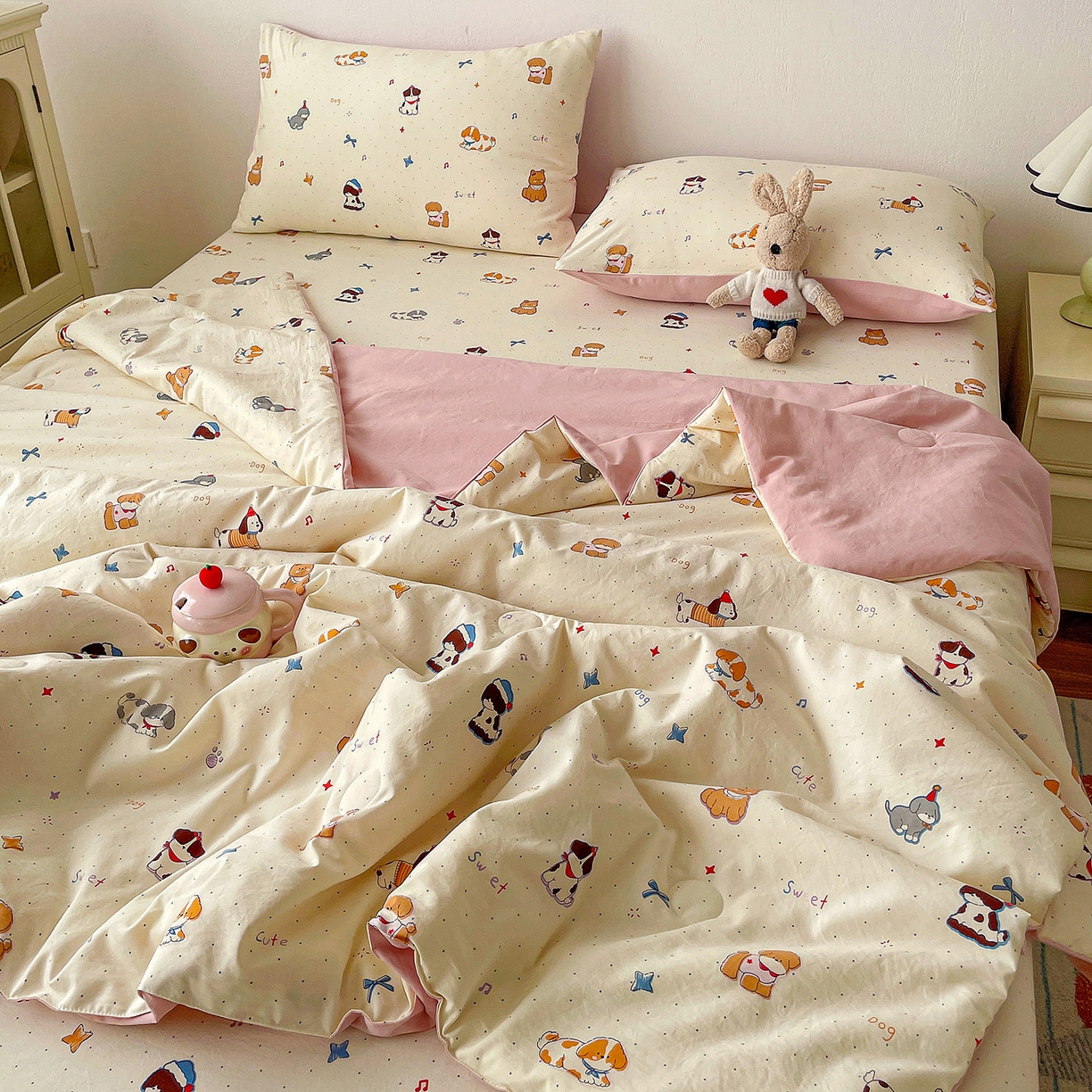 91家纺网 家纺一手货源 找家纺 纽缦家纺 2026春夏新款A类古法水洗棉夏被夏凉被空调被 洛奇