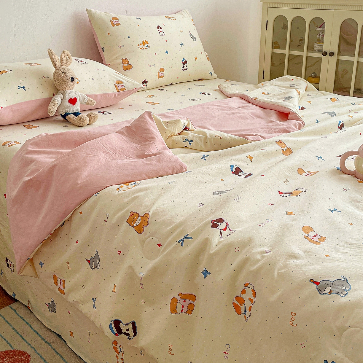 91家纺网 家纺一手货源 找家纺 纽缦家纺 2026春夏新款A类古法水洗棉夏被夏凉被空调被 洛奇