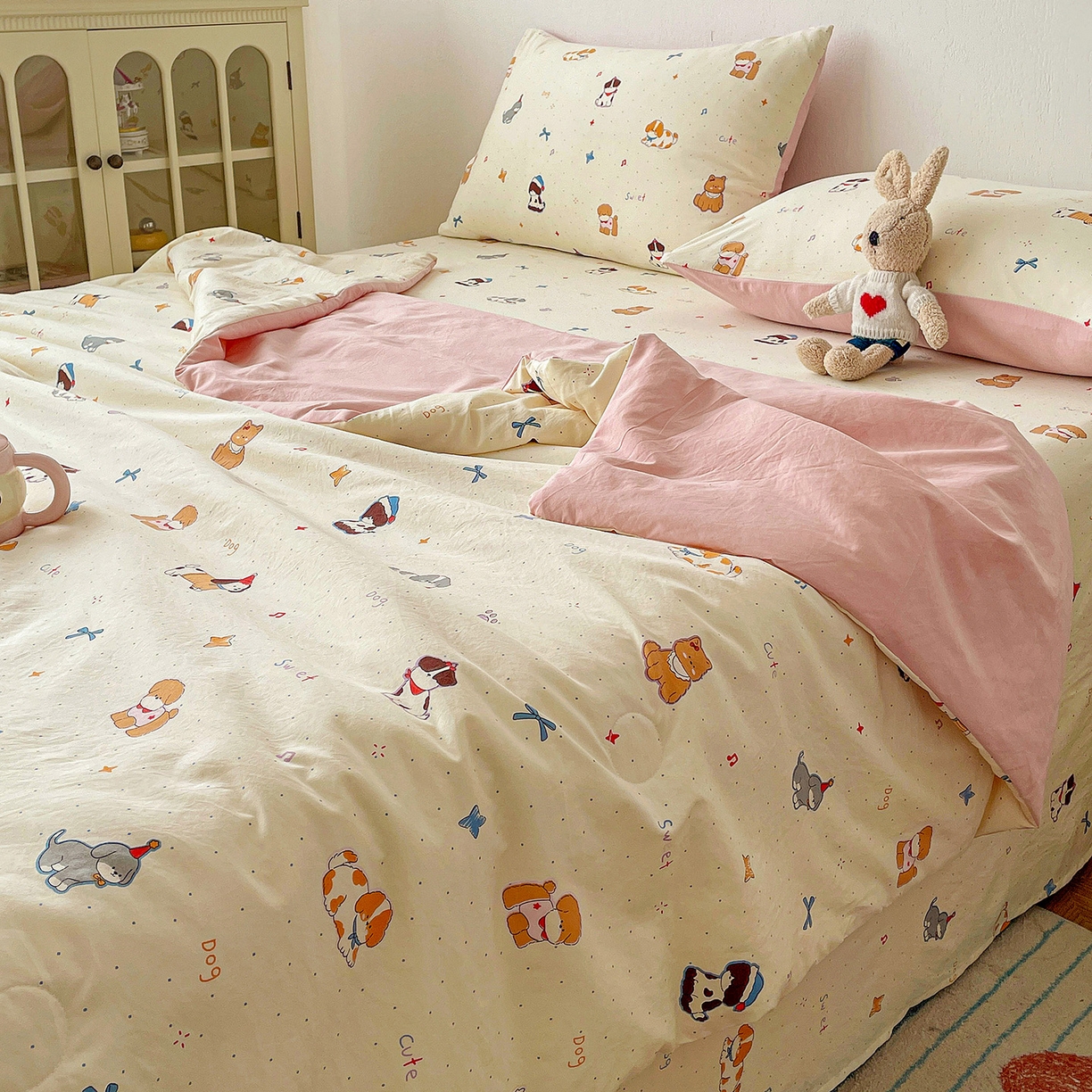 91家纺网 家纺一手货源 找家纺 纽缦家纺 2026春夏新款A类古法水洗棉夏被夏凉被空调被 洛奇