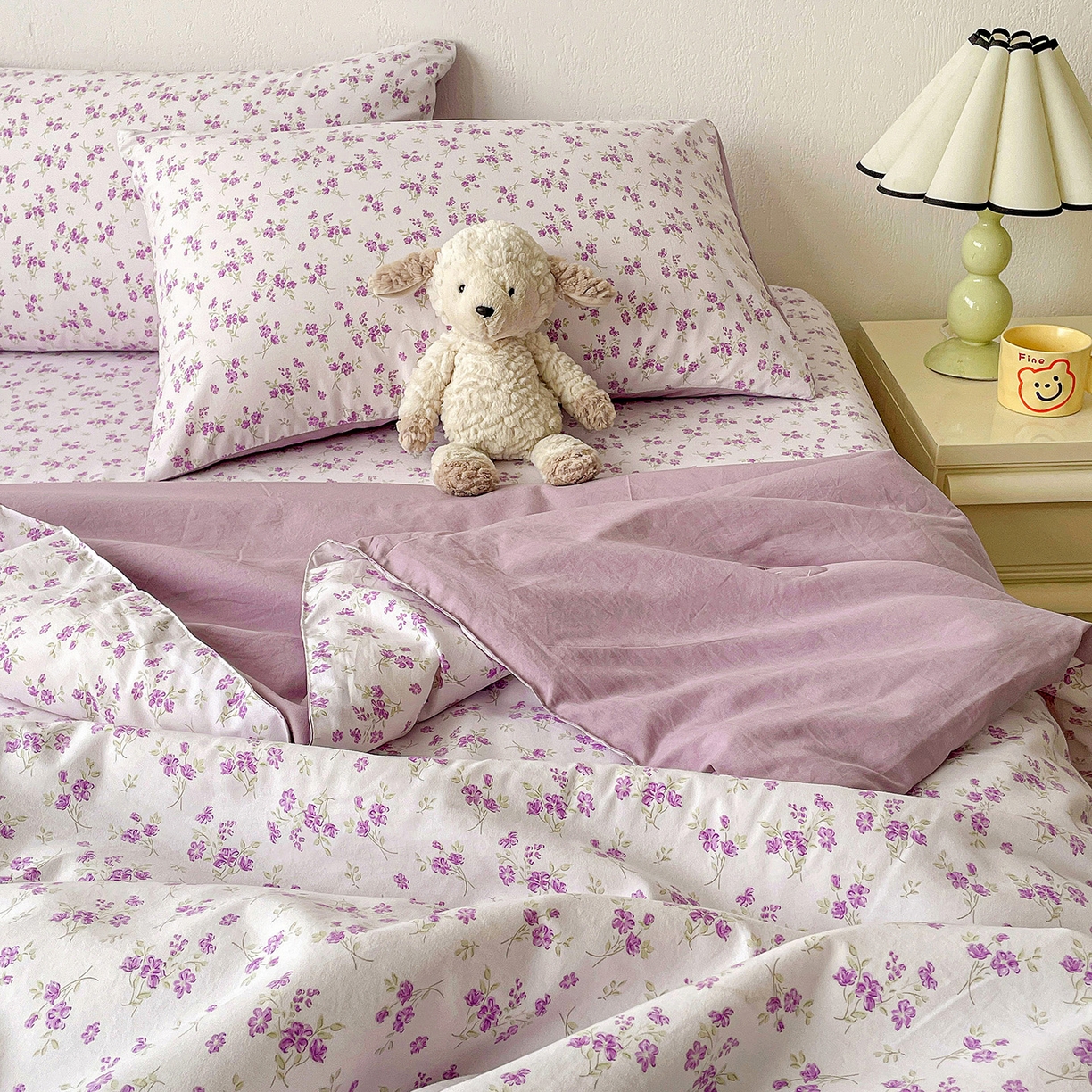 91家纺网 家纺一手货源 找家纺 纽缦家纺 2026春夏新款A类古法水洗棉夏被夏凉被空调被 波影紫