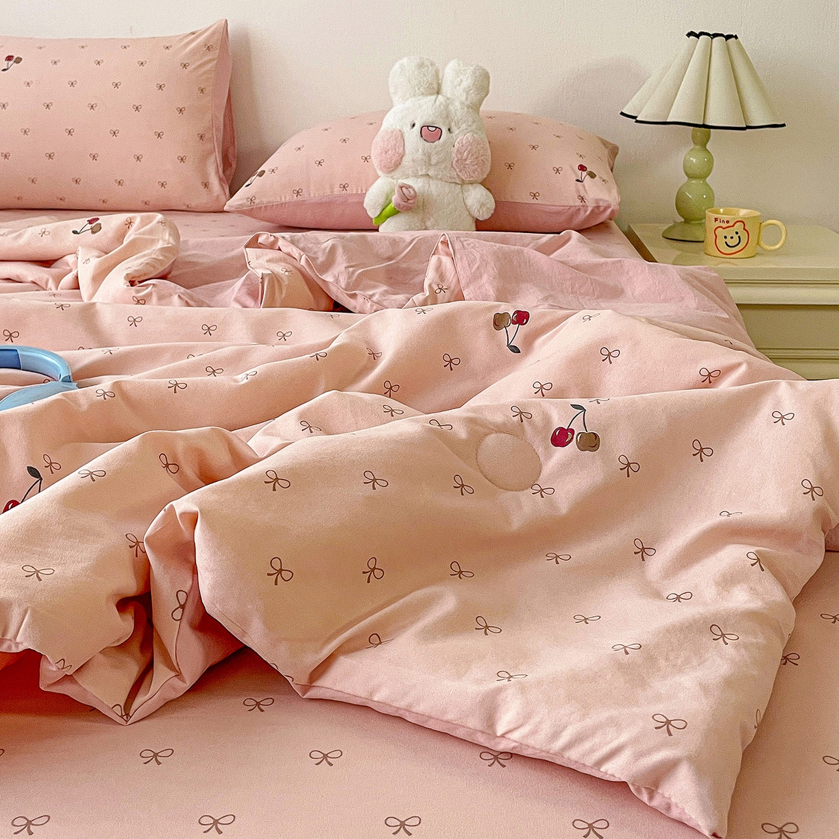 91家纺网 家纺一手货源 找家纺 纽缦家纺 2026春夏新款A类古法水洗棉夏被夏凉被空调被 梦樱粉