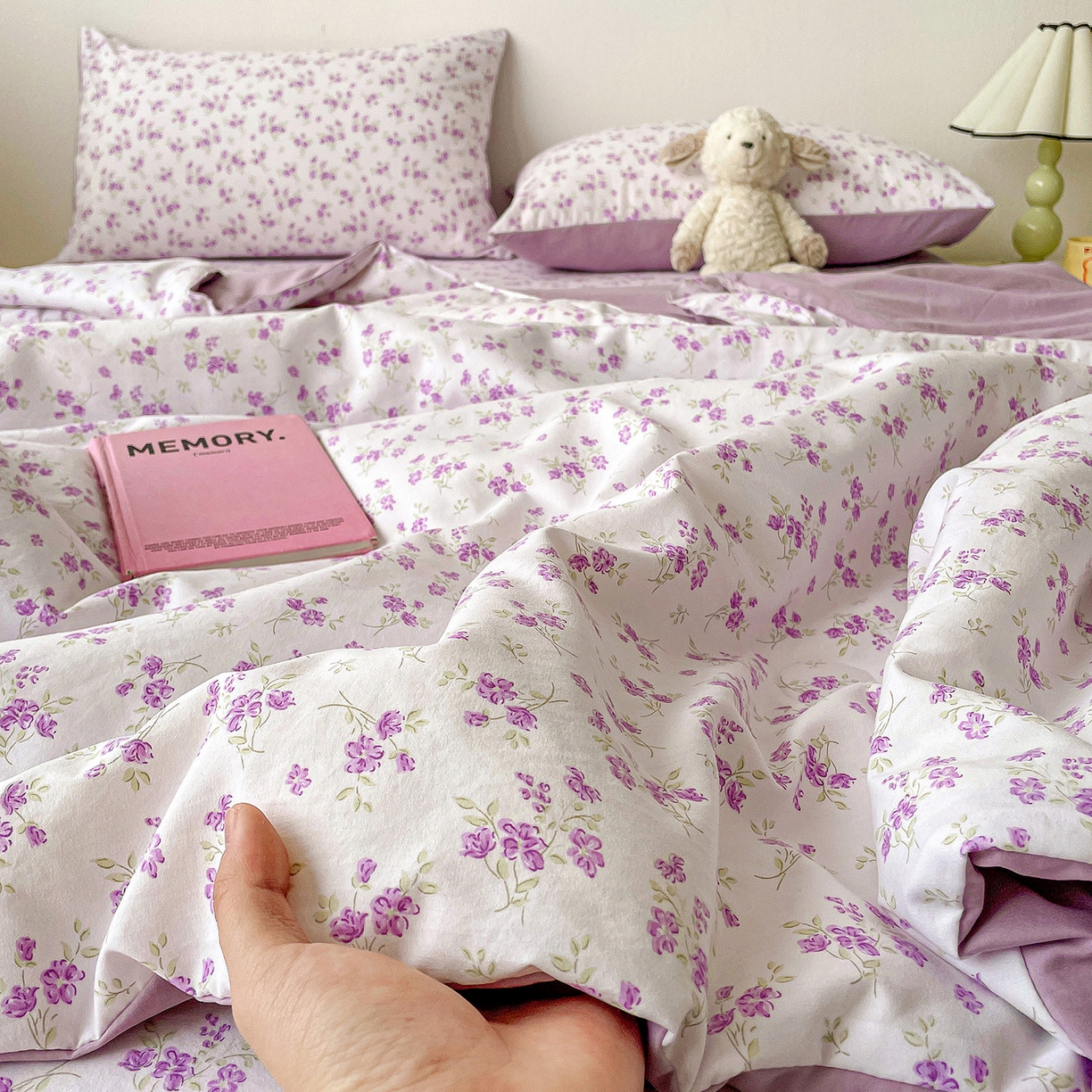 91家纺网 家纺一手货源 找家纺 纽缦家纺 2026春夏新款A类古法水洗棉夏被夏凉被空调被 波影紫