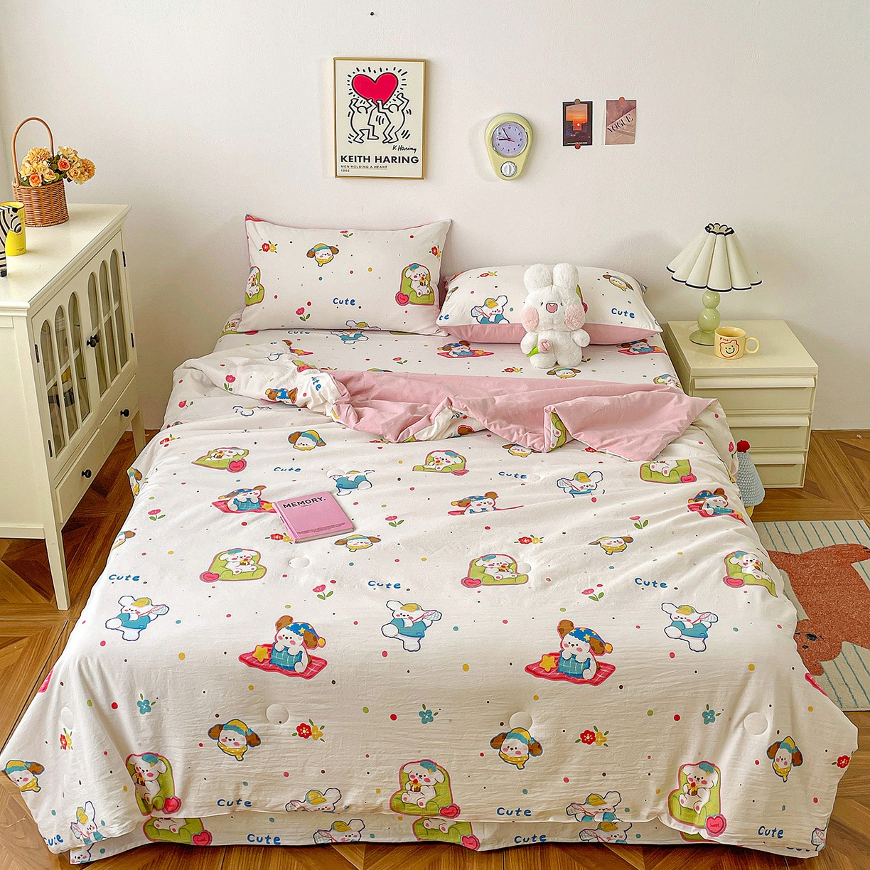 91家纺网 家纺一手货源 找家纺 纽缦家纺 2026春夏新款A类古法水洗棉夏被夏凉被空调被 心愿狗