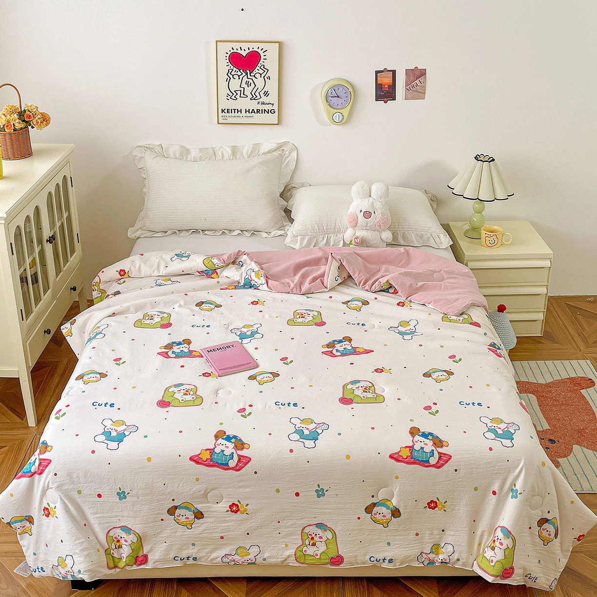 91家纺网 家纺一手货源 找家纺 纽缦家纺 2026春夏新款A类古法水洗棉夏被夏凉被空调被 心愿狗