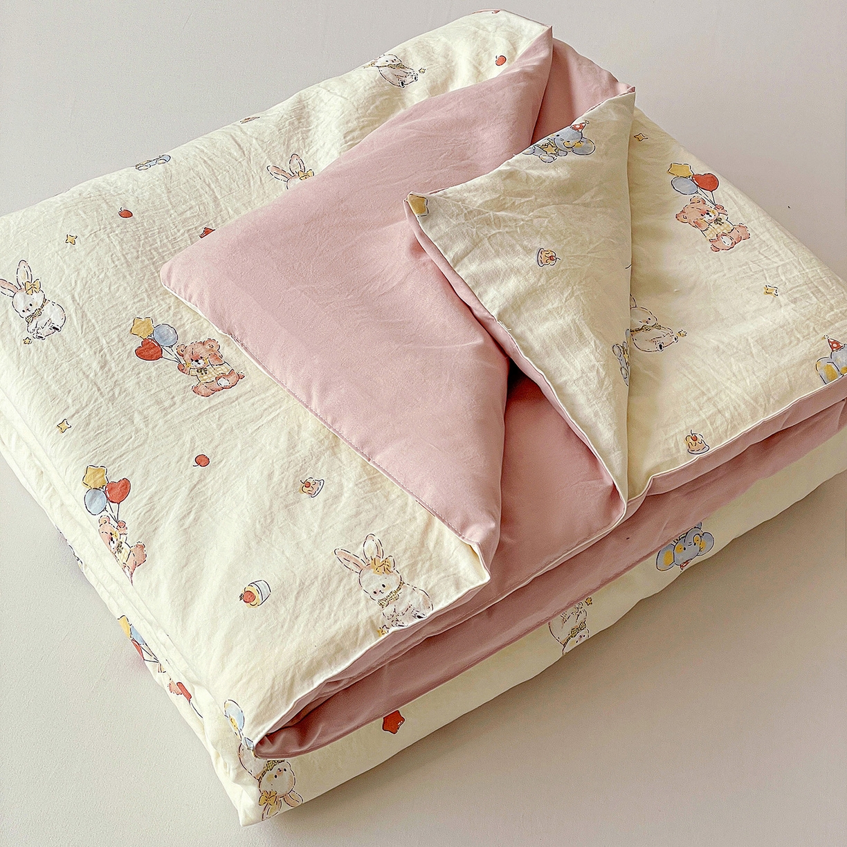 91家纺网 家纺一手货源 找家纺 纽缦家纺 2026春夏新款A类古法水洗棉夏被夏凉被空调被 小飞象